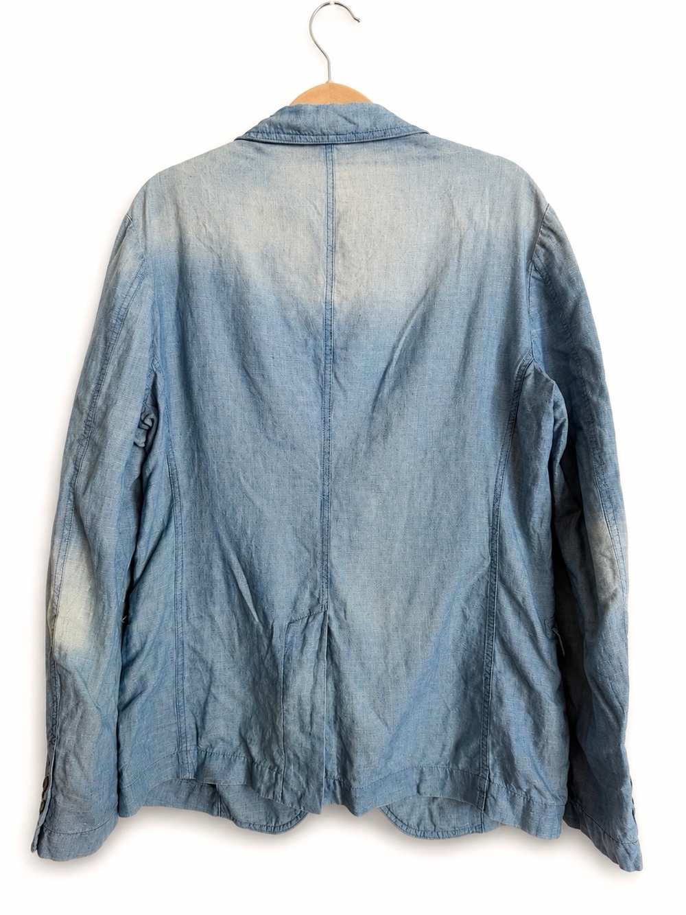 Vintage NWT Dolce & Gabbana Distressed Linen Blend Blazer Original Denim IT 54 L - Picture 3 of 16